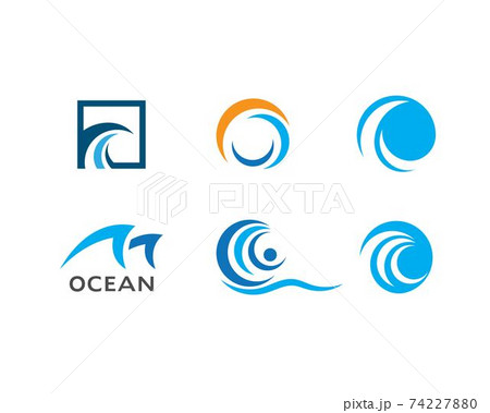 Water Wave symbol and icon Logo Template 74227880