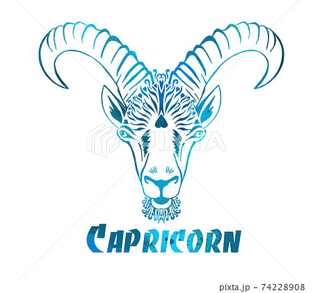 Capricorn is the sign of the zodiac. The goat's... - Stock Illustration  [74228908] - PIXTA