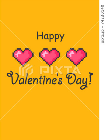 Valentines day greeting card with pixel hearts. 74230140