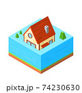 Icon House in isometric style, vector illustration 74230630
