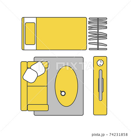 住宅室内の家具レイアウト イラスト素材のイラスト素材
