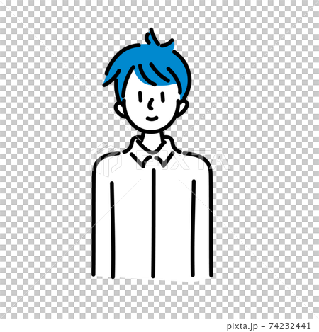 一個微笑的年輕人的上半身 一個微笑的年輕人的上半身 74232441