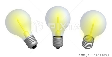 realistic incandescent lamp, multi colored 3D illustration on a transparent background, isolated 74233891