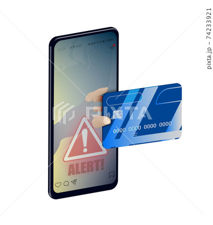 concept of cyber crime, theft of data and money online. The safety of information on the Internet. A hand reaches out from a smartphone to steal a credit card concept of cyber crime, theft of data and money online. The safety of information on the Internet. A hand reaches out from a smartphone to steal a credit card 74233921