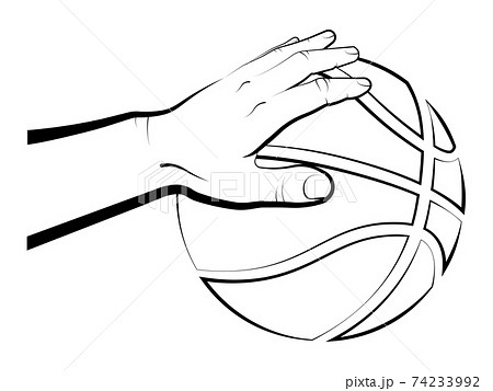Athlete Hand Holds A Basketball Ball During The のイラスト素材