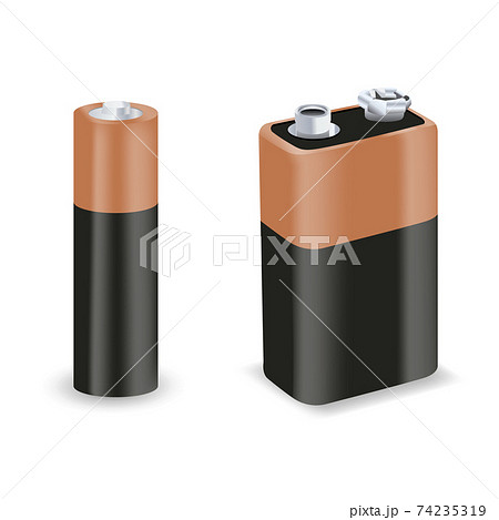 Vector batteries set. Realistic illustration of batteries isolated on white background Vector batteries set. Realistic illustration of batteries isolated on white background 74235319