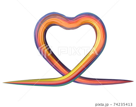 Heart shape painting with colorful brush Heart shape painting with colorful brush 74235413