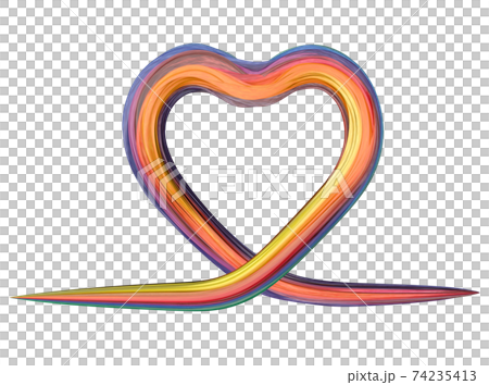 Heart shape painting with colorful brush Heart shape painting with colorful brush 74235413