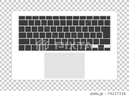 シンプルな白系パソコンのキーボード 黒いキーのイラスト素材