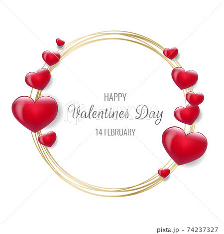 Valentines Day With Red Hearts 74237327