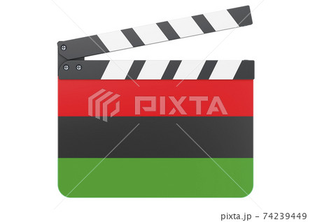 Movie clapperboard with Juneteenth flag, 3D rendering 74239449
