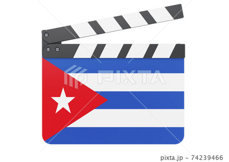 Movie clapperboard with Cuban flag, film industry concept. 3D rendering Movie clapperboard with Cuban flag, film industry concept. 3D rendering 74239466