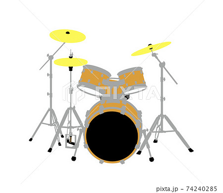 Acoustic drum set isolated on white background Acoustic drum set isolated on white background 74240285