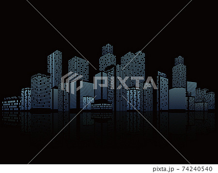 高層ビル　大都市　背景素材 74240540