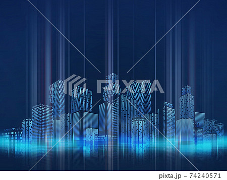 高層ビル　大都市　背景素材 74240571