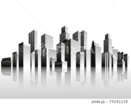 高層ビル 大都市 背景素材のイラスト素材