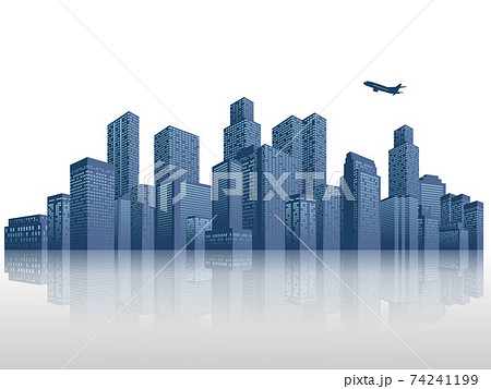 高層ビル 大都市 背景素材のイラスト素材