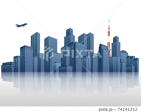高層ビル 大都市 背景素材のイラスト素材