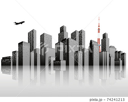 高層ビル 大都市 背景素材のイラスト素材