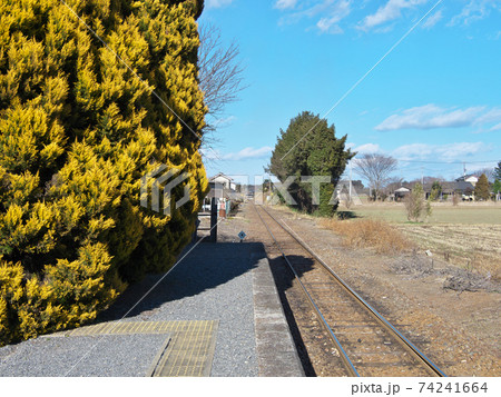 真岡鉄道 寺内駅の写真素材