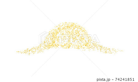 Horizontal decor wave sprinkled with crumbs golden texture. Background Gold dust on white background Horizontal decor wave sprinkled with crumbs golden texture. Background Gold dust on white background 74241851