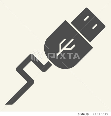 USB solid icon. Transfer vector illustration isolated on white. Cord glyph style design, designed for web and app. Eps 10. USB solid icon. Transfer vector illustration isolated on white. Cord glyph style design, designed for web and app. Eps 10. 74242249