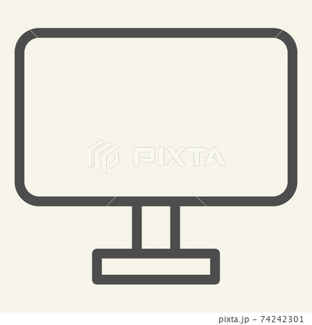 Computer monitor line icon. Pc screen vector illustration isolated on white. Display outline style design, designed for web and app. Eps 10. 74242301