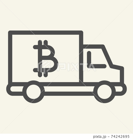 Bitcoin car line icon. Crypto van vector illustration isolated on white. Bitcoin transport outline style design, designed for web and app. Eps 10. Bitcoin car line icon. Crypto van vector illustration isolated on white. Bitcoin transport outline style design, designed for web and app. Eps 10. 74242695