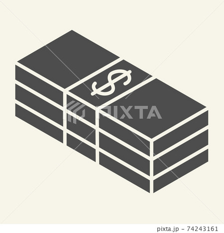 Packed dollars solid icon. Bundle of money vector illustration isolated on white. Money stack glyph style design, designed for web and app. Eps 10. Packed dollars solid icon. Bundle of money vector illustration isolated on white. Money stack glyph style design, designed for web and app. Eps 10. 74243161