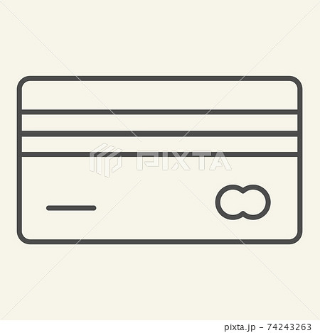 Credit card thin line icon. Plastic card vector illustration isolated on white. Pay outline style design, designed for web and app. Eps 10. 74243263