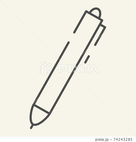 Pen thin line icon. Ink vector illustration isolated on white. Write outline style design, designed for web and app. Eps 10. 74243285