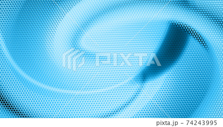 Metal blue background perforated with hexs. Abstract Technology backdrop geometric textured hexagons 74243995