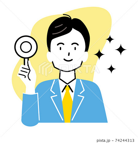 スーツ姿の男性が良い評価するイラスト素材のイラスト素材