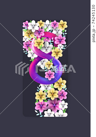 elegant eight number womens day 8 march holiday celebration banner flyer or greeting card with flowers elegant eight number womens day 8 march holiday celebration banner flyer or greeting card with flowers 74245130