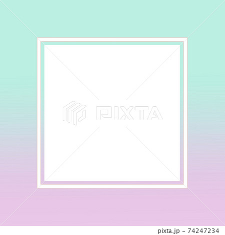 水色からピンクのグラデーション フレーム 正方形のイラスト素材