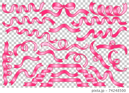 Pink ribbon illustration set Pink ribbon illustration set 74248500
