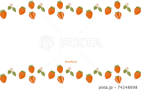 手描き風のイチゴのイラスト枠 74248698