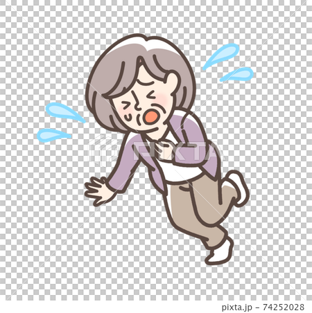 つまずくおばあさん 74252028