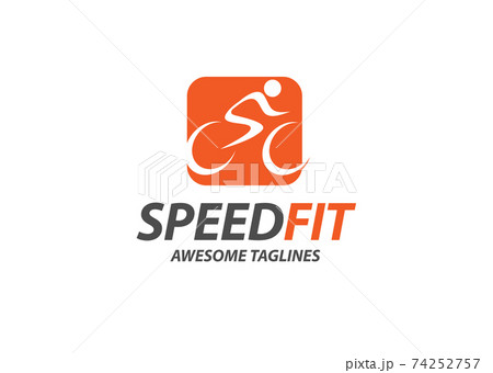 abstract simple cycling race vector logo illustration	 74252757