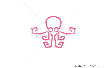 unique octopus lines logo vector icon symbol design graphic illustration 74253265