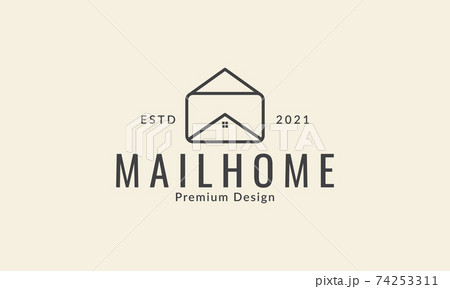 mail line with home logo vector icon symbol design graphic illustration 74253311
