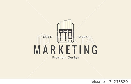 Calculator With Chart Marketing Line Logo のイラスト素材