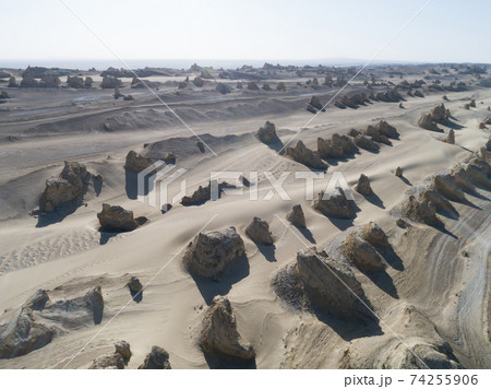 Aerial view of yardang landform landscape in west of china 74255906