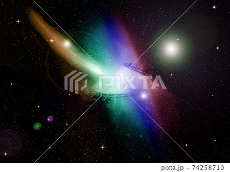 galaxy in a free space. 3D rendering 74258710