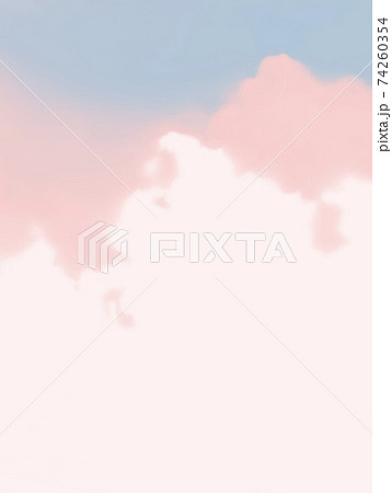 幻想的な可愛いふわふわ雲の空3夢可愛いピンクのイラスト素材