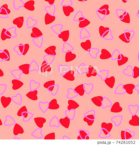 Simple hearts seamless pattern,endless chaotic texture made of tiny heart silhouettes.Valentines,mothers day background.Great for Easter,wedding,scrapbook,gift wrapping paper,textiles.Red,lilac,pink Simple hearts seamless pattern,endless chaotic texture made of tiny heart silhouettes.Valentines,mothers day background.Great for Easter,wedding,scrapbook,gift wrapping paper,textiles.Red,lilac,pink 74261052