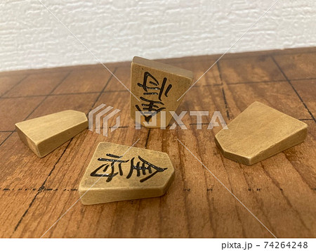 逆立ちした将棋の駒。金将。 74264248