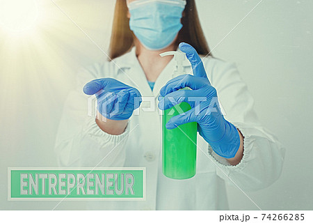 Handwriting text Entrepreneur. Concept meaning one 74266285