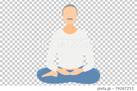 正念，在半加冕的彌勒中冥想的人 74267253