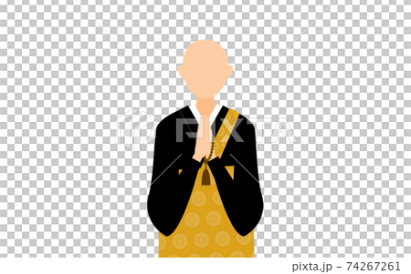 A monk wearing beads and holding hands, upper body A monk wearing beads and holding hands, upper body 74267261